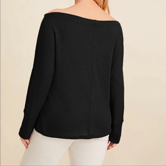 PLUS off the shoulder waffle knit top - Picture 2 of 4